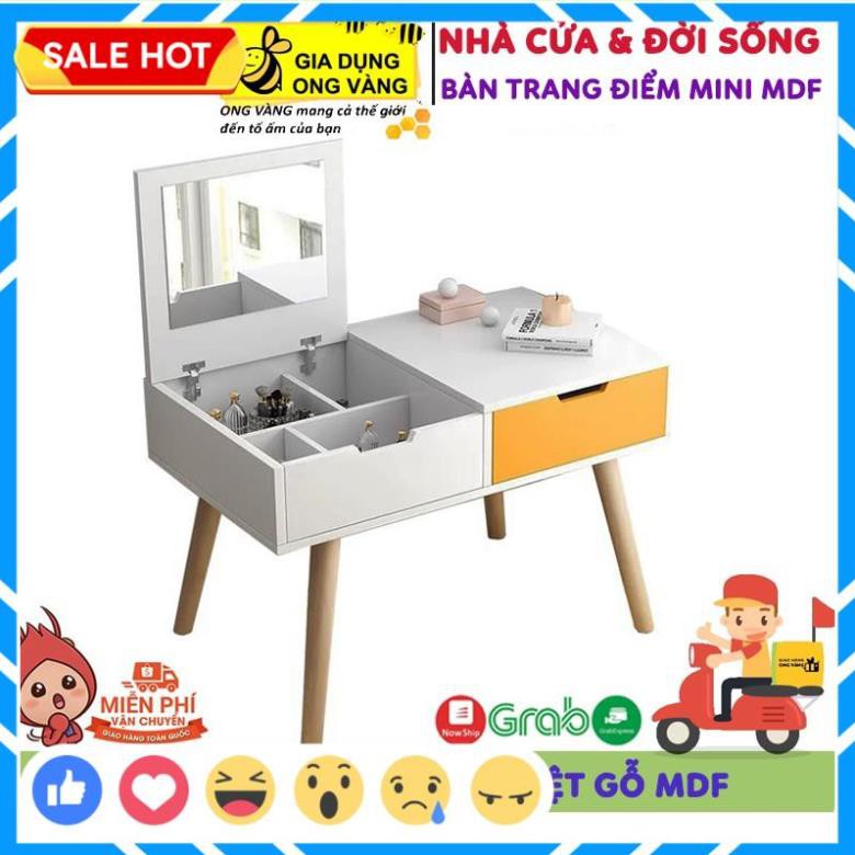 Bàn Trang Điểm Mini, Bàn Trang Điểm Ngồi Bệt, Bàn Phấn Mini Có Gương Trang Điểm Ngỗ MDF Cao Cấp Siêu Đẹp