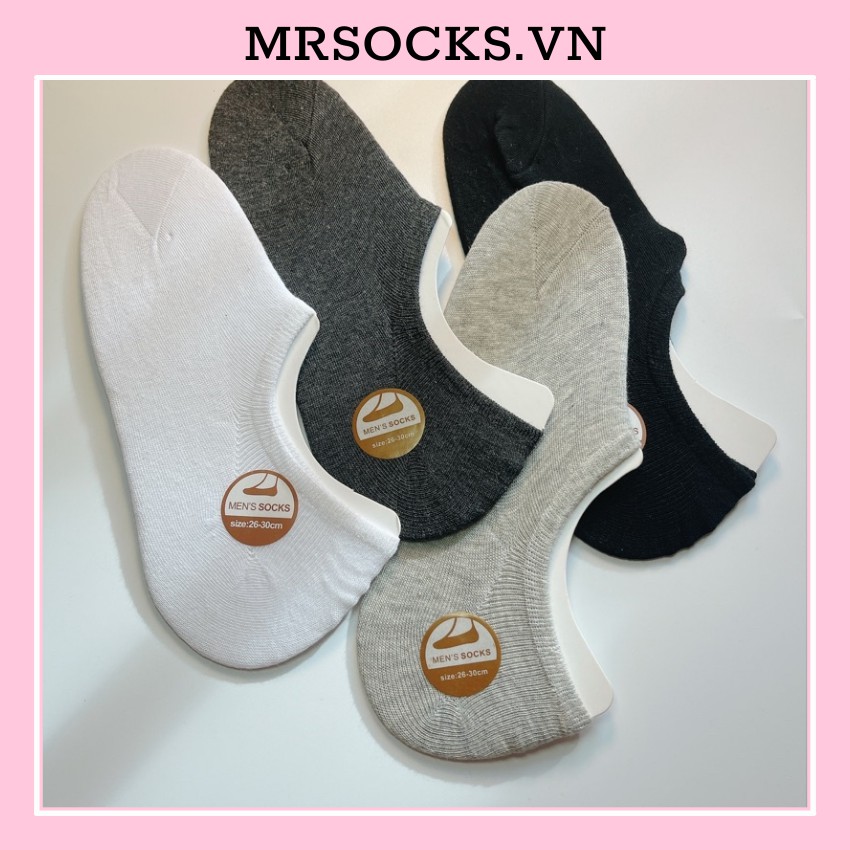 Vớ Tất Lười Trơn Nam Cao Cấp Có Silicon Chống Tuột Gót Chân Chất Cotton Kháng Khuẩn Khử Mùi MRSOCKS - VL008