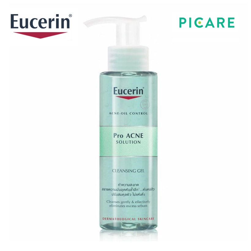 Eucerin gel rửa mặt dành cho da nhờn mụn Pro Acne Cleansing 200ml tặng xịt khoáng Hyaluoron MistSpray 150ml