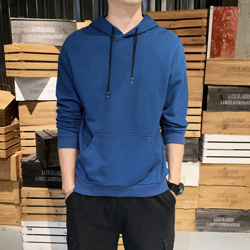 Men's Long Sleeve Hoodie Korean Plain Round Neck Hoodie | BigBuy360 - bigbuy360.vn