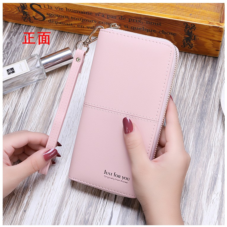 Ví thời trang bản dài trơn đường kẻ E12 Shalla