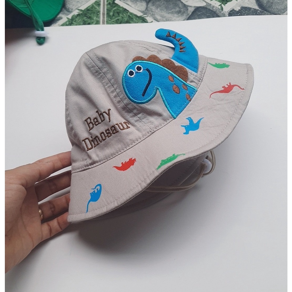 Mũ vành cho bé trai bé gái từ 6 tháng đến 18 tháng họa tiết hình khủng long mùa hè đáng yêu xinh xắn