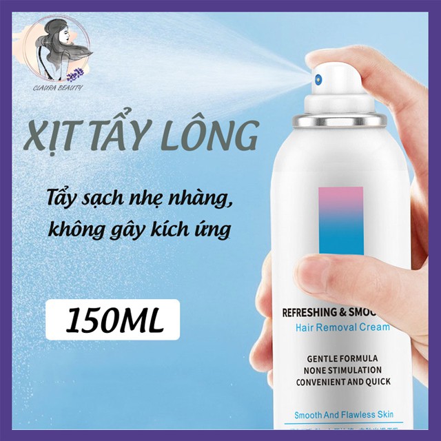 Kem Tẩy Lông Dạng Xịt Detvof, Tẩy Lông Chân Lông Nách, Lông Vùn Kín An Toàn Hiệu Quả Sau 5 Phút - Claura Beauty