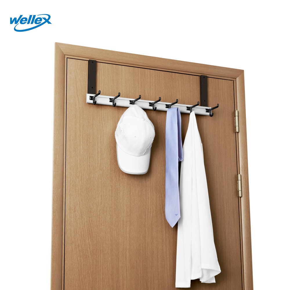 Móc treo quần áo sau cửa, vách không cần khoan Wellex phù hợp nhiều độ dày cửa
