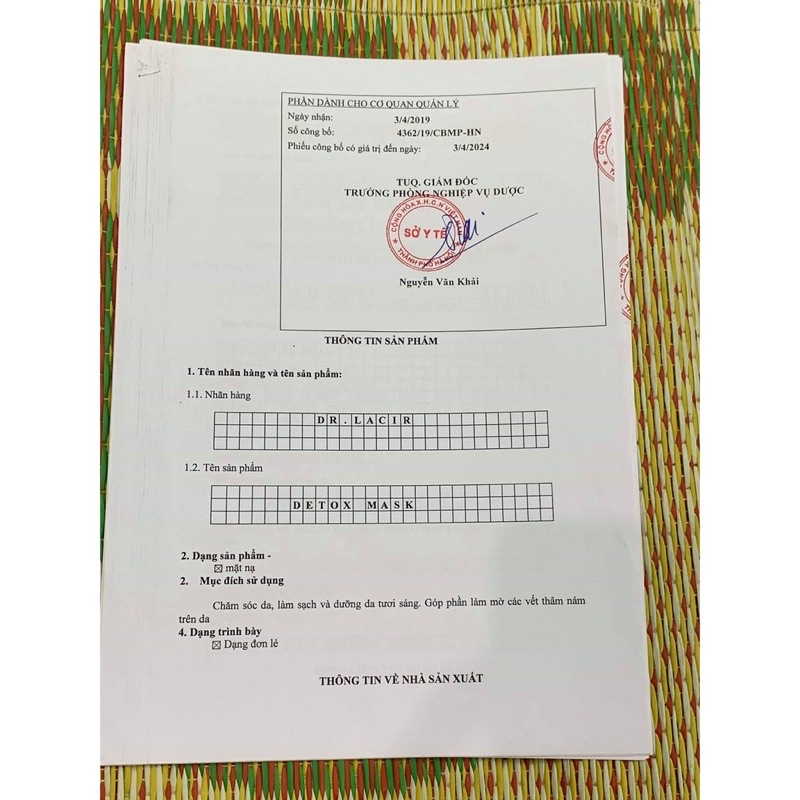 Detox mask mặt nạ thải độc medium size dr.lacir 35g