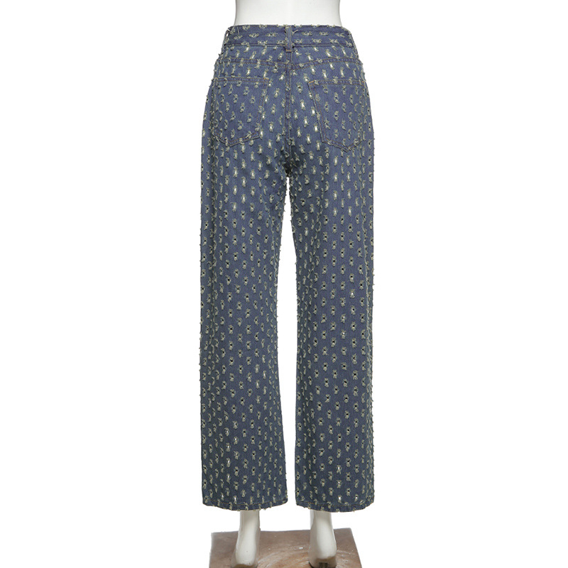 DUNEA Quần Jean Nữ Lưng Cao Dáng Rộng Cá Tính Hợp Thời Trang