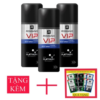 Bộ 3 chai xịt khử mùi toàn thân Romano Vip Vision 150ml