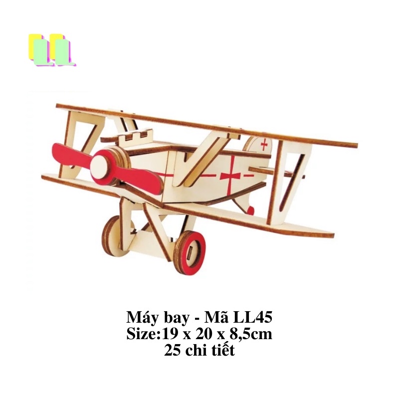 Đồ chơi trẻ em bộ lắp ráp mô hình máy bay bằng gỗ cho bé