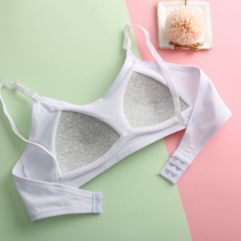 Áo lót học sinh dáng thể thao đệm mỏng may liền, Freesize dưới 54kg, có nút cài sau
