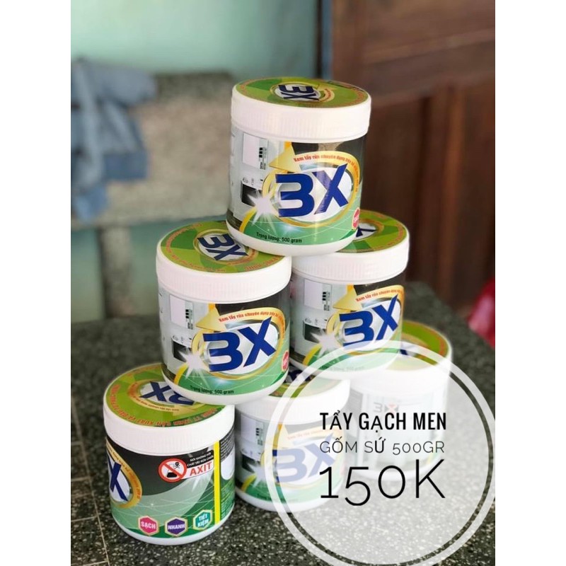 Combo 2 hộp Kem tẩy gạch men 3X chuyên tẩy các vết bẩn lâu ngày, ố vàng trên bề mặt gạch, gốm sứ 1 hộp 500gr