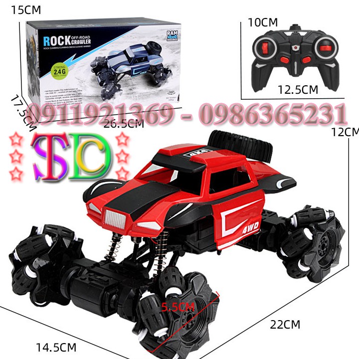 Ô Tô Điều Khiển Từ Xa 1205 Xoay 360 Độ Di Chuyển Đa Hướng Xe Điều Khiển Từ Xa Địa Hình - Sieuthiduca