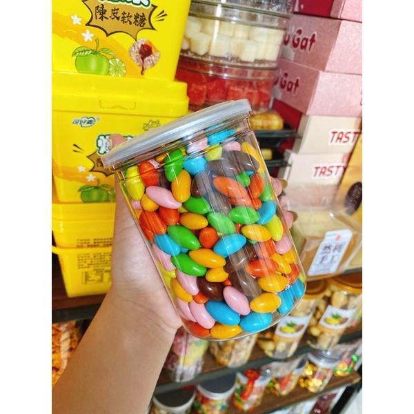 Kẹo Nhộng Socola 7 Màu, Kẹo Tuổi Thơ Hũ 500G