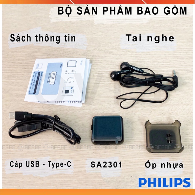 Philips SA2301 - Máy Nghe Nhạc, Ghi Âm, Màn Hình Cảm Ứng, Kiểu Dáng Thể Thao