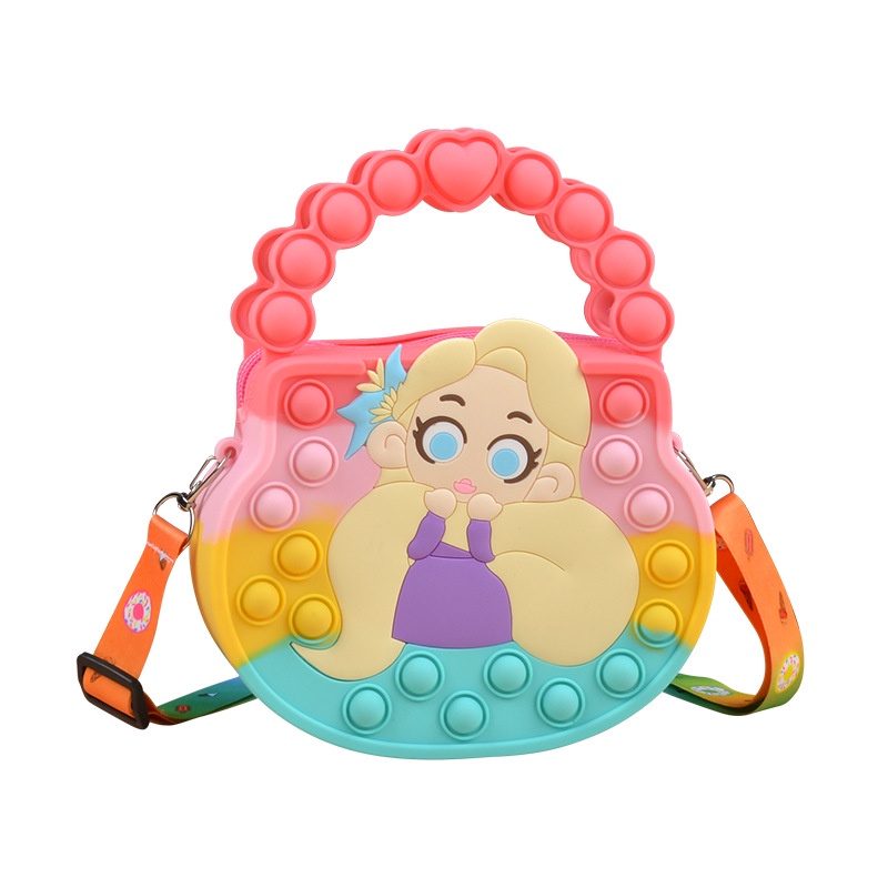 [Hàng Có Sẵn] Túi Đeo Chéo Vai Bằng Silicon Hình Công Chúa Disney Đáng Yêu Đựng Tiền Xu Đồ Chơi Fidget Spinner Quà Tặng Cho Trẻ Em