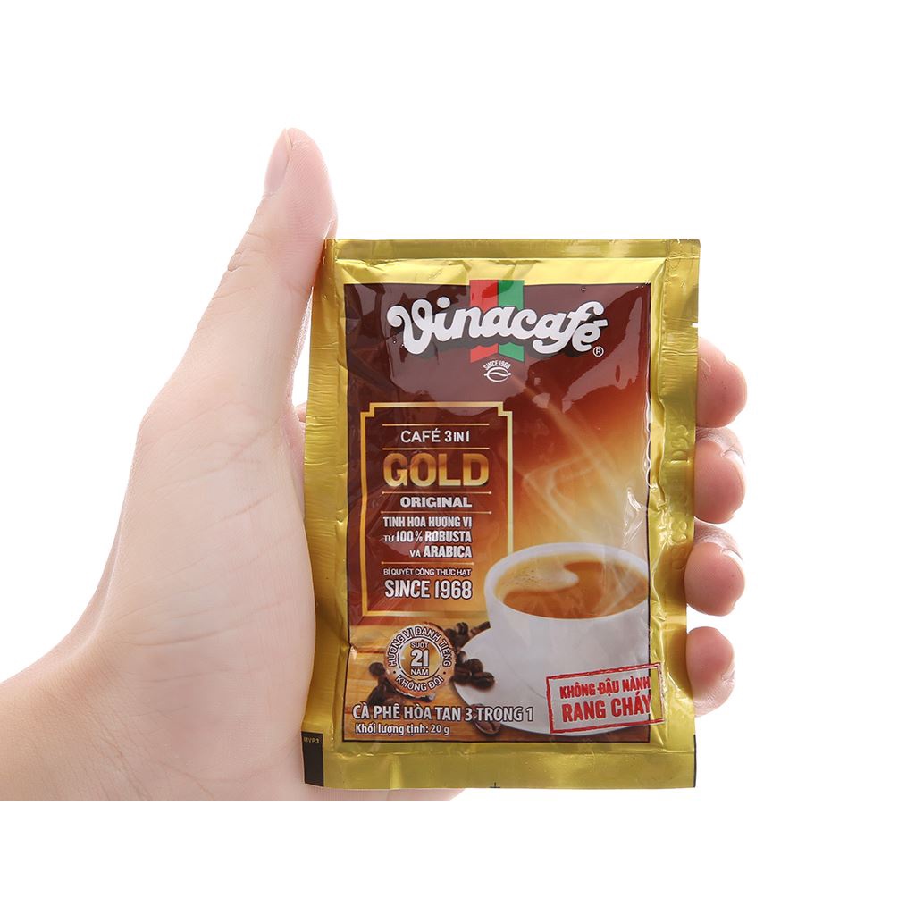 Cà phê sữa hòa tan VinaCafé 3 in 1 Gold Original 480g (20g x 24 gói)