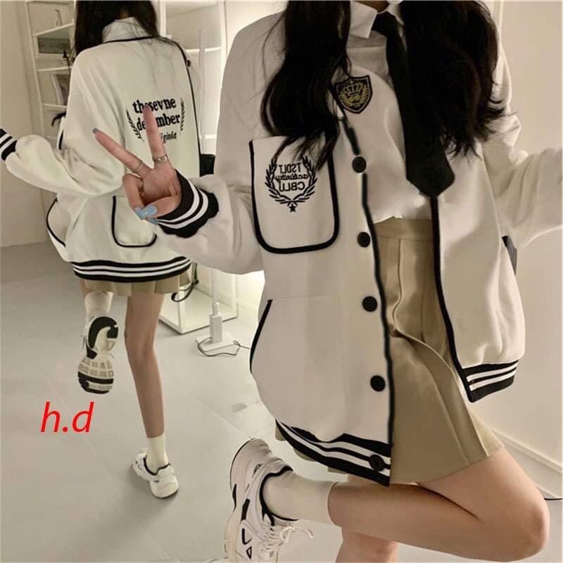 Áo Khoác Bomber Cadigan The seven Zen💘chất nỉ bông có cúc dọc áo💘Sweater Thời trang Nữ Thu Đông💘phong cách Hàn Quốc | BigBuy360 - bigbuy360.vn