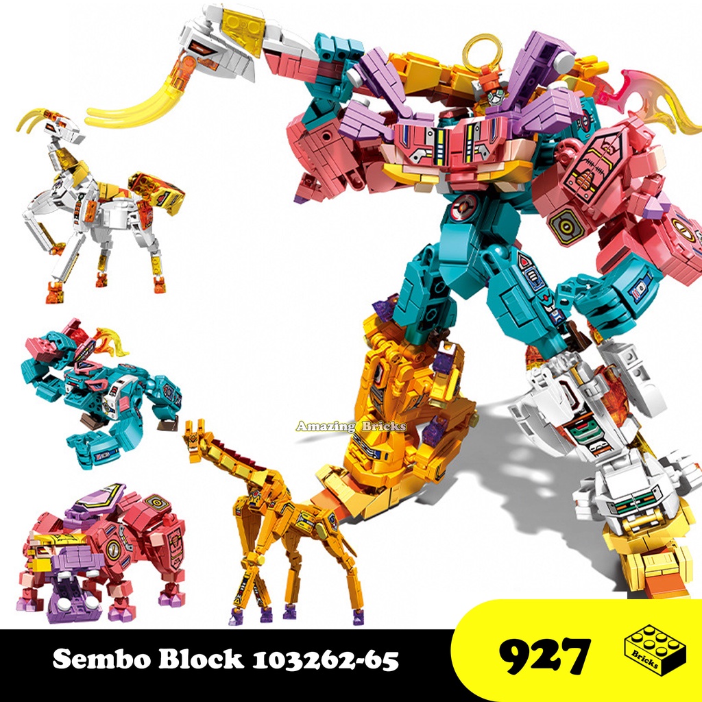 Đồ chơi lắp ráp Robot Động vật Hoang dã, Sembo Block 103262-65 Xếp hình thông minh, Mô hình Robot [952 mảnh ghép]