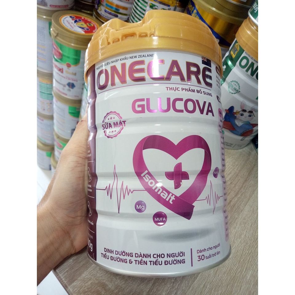 Sữa cho người già, người bị tiểu đường Onecare Glucova 900g - Dinh dưỡng cho người tiểu đường, hỗ trợ tim mạch, huyết áp