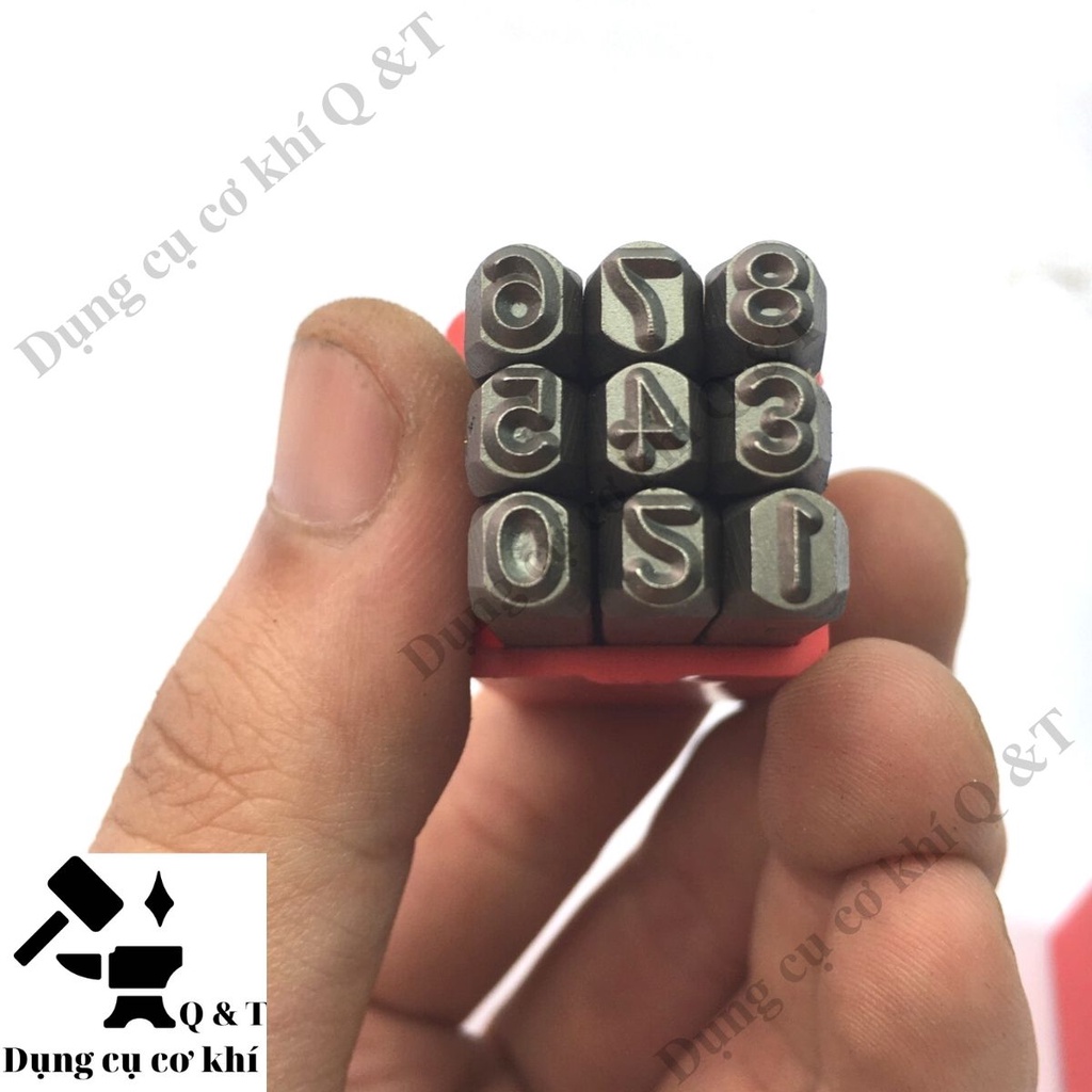 Bộ đục số , Bộ đóng số trên kim loại đóng khung xe máy YC602 xuôi 4mm 5mm 6mm