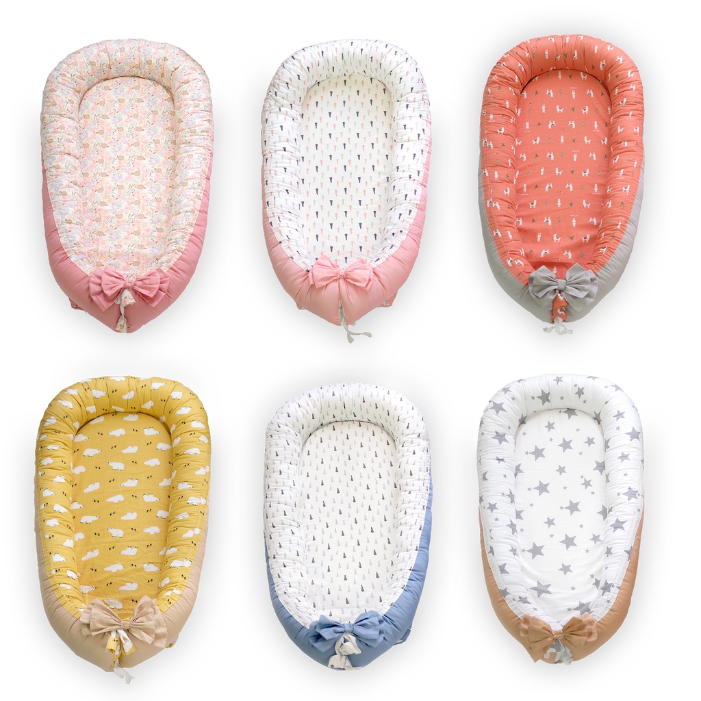 Nôi ngủ chung giường cho bé sơ sinh RUNA KIDS Satin cao cấp mềm mịn thoáng mát an toàn cho da bé (có thể tháo vỏ)