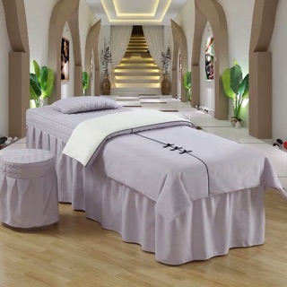 Bộ ga giường spa,nail 4 món cotton