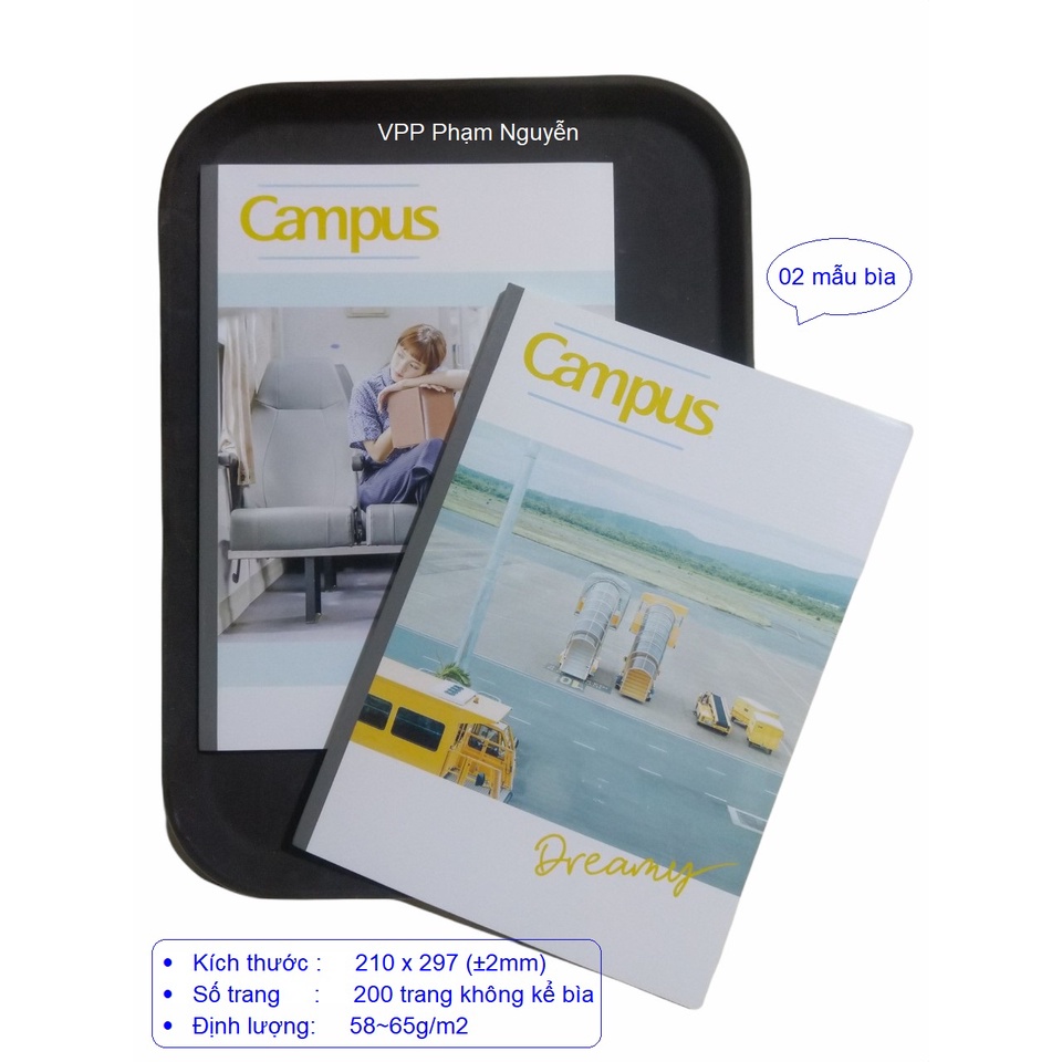Vở Kẻ Ngang A4 Campus Dreamy NB-A4DR200 – 200 Trang – Có Chấm - Định Lượng 70g/m2
