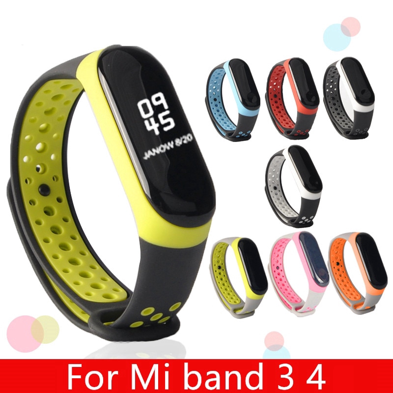 Dây đeo silicon thay thế thiết kế sọc gân nổi cho Mi Band 4