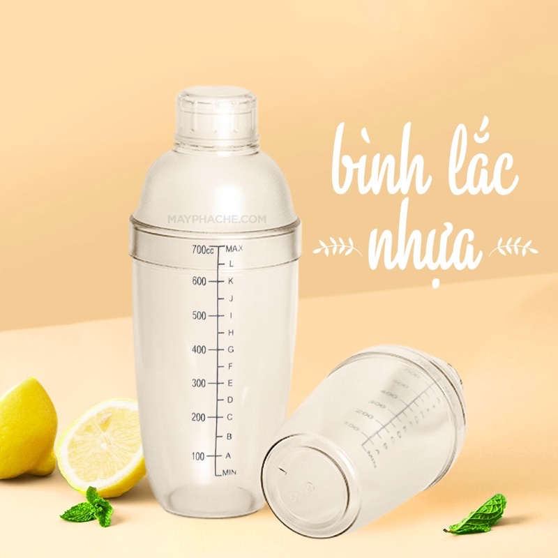 Bình lắc nhựa, bình shaker pha chế cao cấp 530- 700ml: