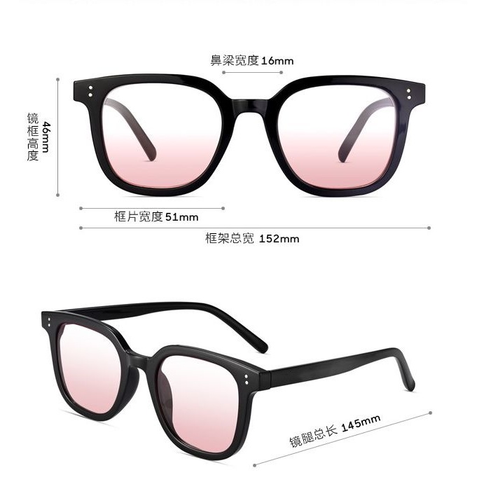 Kính Mát Chống Nắng Gọng Đen Tròng Màu Nâu Gradient Thời Trang 2022 Cho Nữ