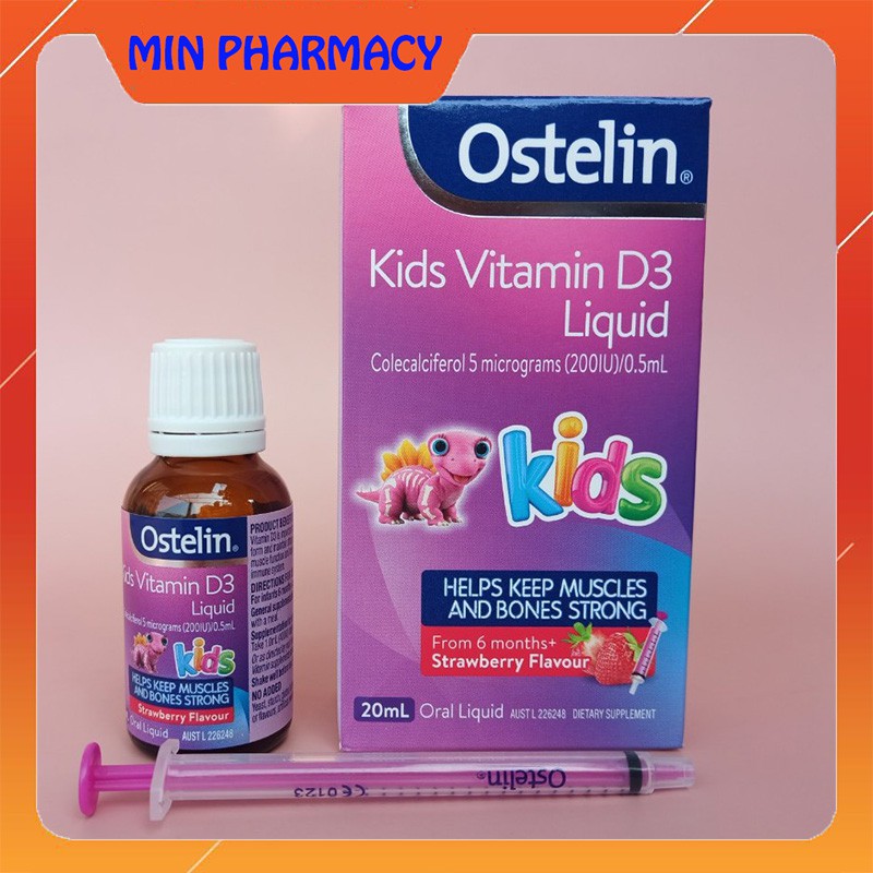 Vitamin Ostelin Vitamin D3 Liquid Kids, Úc - Cho trẻ từ 6 tháng đến dưới 12 tuổi