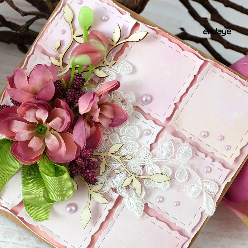 Set 4 khuôn cắt giấy làm từ kim loại tạo khung chữ nhật trang trí Scrapbook