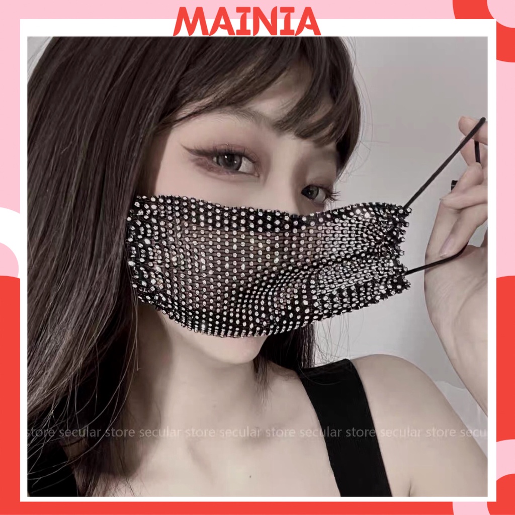Khẩu Trang Đính Đá Kim Sa Lấp Lánh Sang Chảnh Mainia Shop