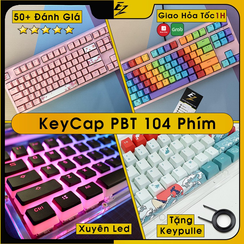 [Mã ELFLASH3 hoàn 10K xu đơn 20K] Keycap PBT Xuyên Led EZPC Giá Rẻ