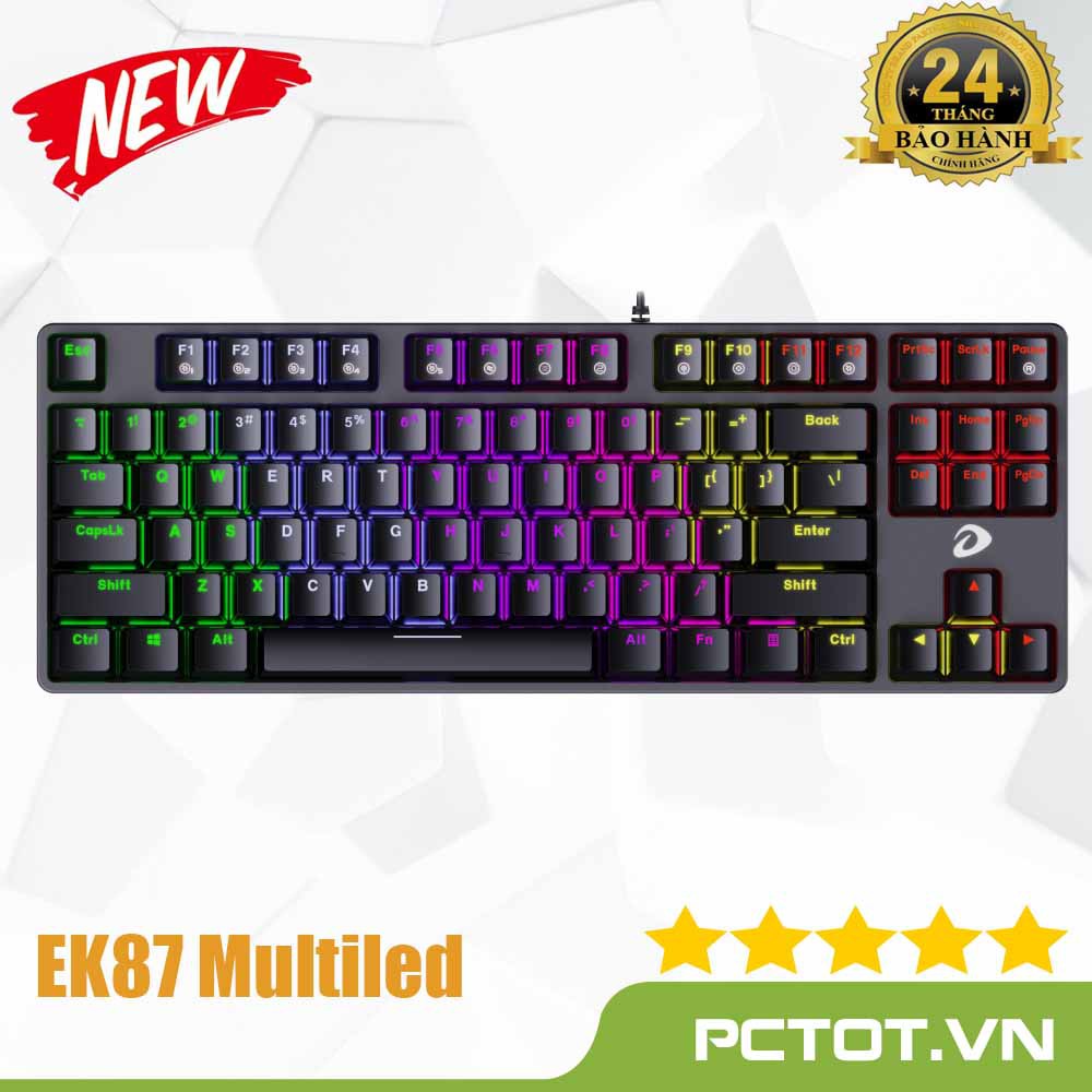 [Mã ELMS5 giảm 7% đơn 300K] Bàn phím cơ Gaming DAREU DK87/EK87-Black (RED Led, Brown,Blue, Red switch)