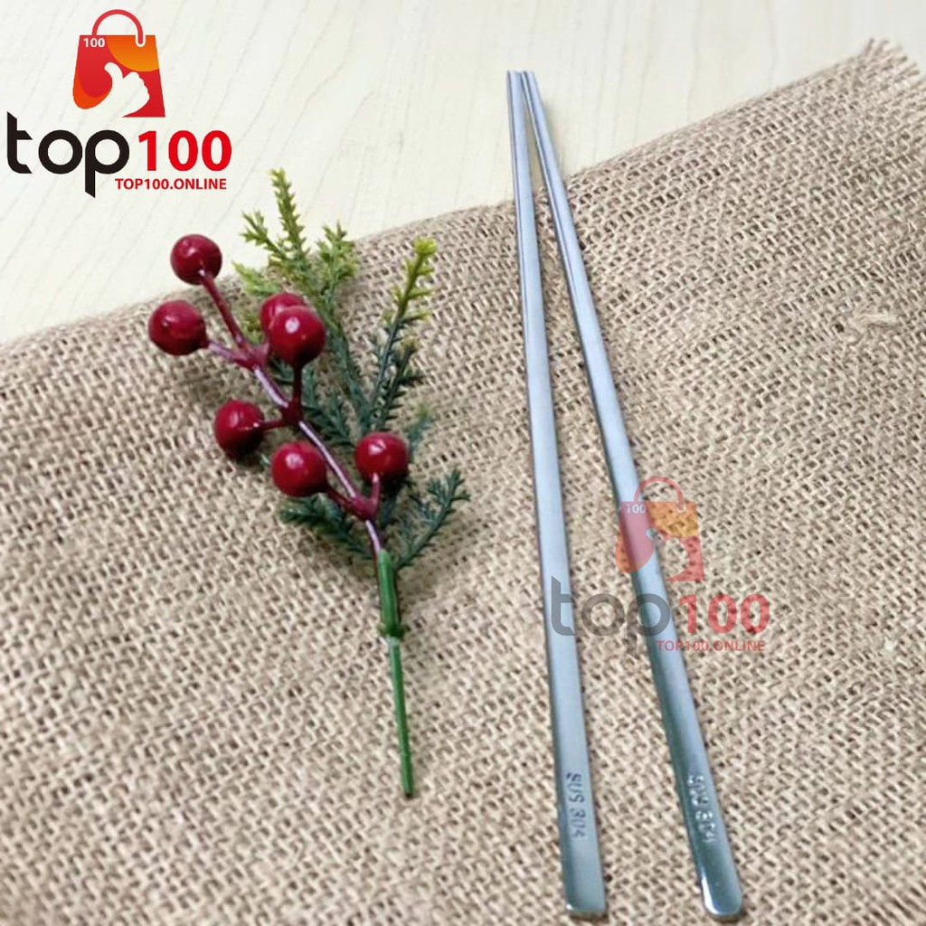 1 Đôi Đũa Inox 304 Kiểu Hàn Quốc