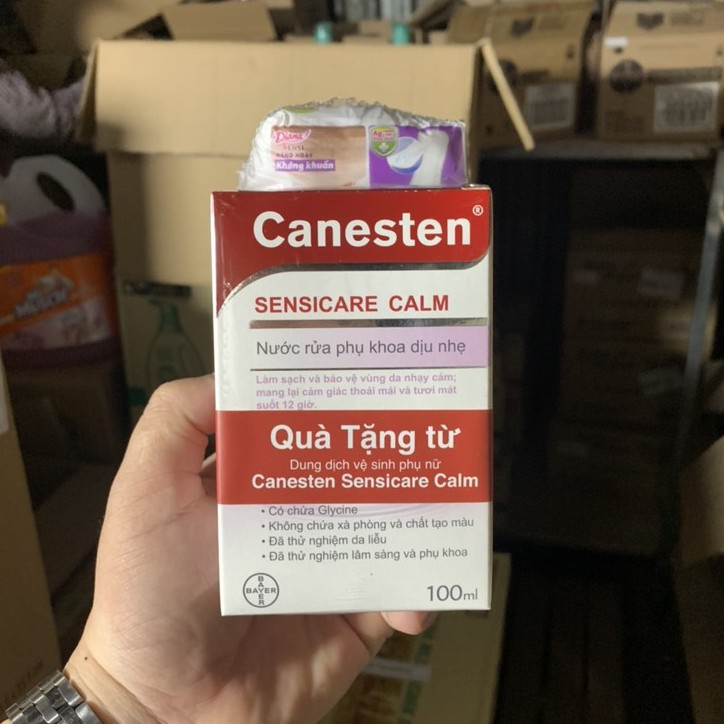 CANESTEN 100ML - DUNG DỊCH VỆ SINH PHỤ NỮ - tặng kèm 2 BVS Diana trị giá 14k