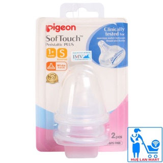 [CHÍNH HÃNG]Núm Vú Pigeon SofTouch Peristaltic Plus Cổ Rộng