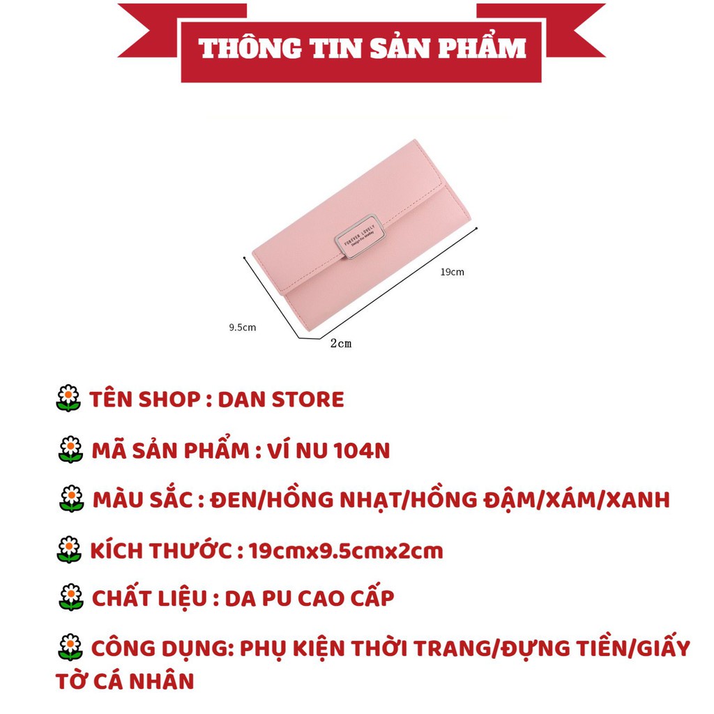 Ví Nữ cầm tay Mini dáng dài thời trang cao cấp nhiều ngăn đựng tiền mẫu 104N