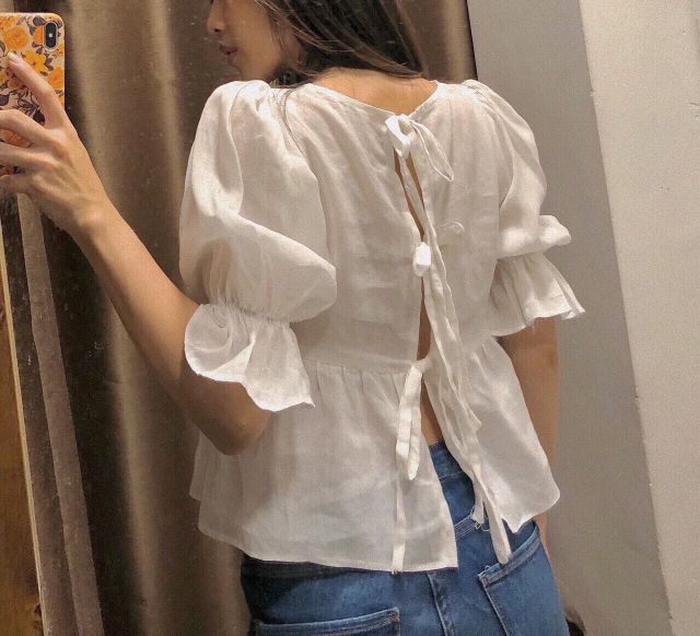 Áo trắng kiểu kèm ảnh thật