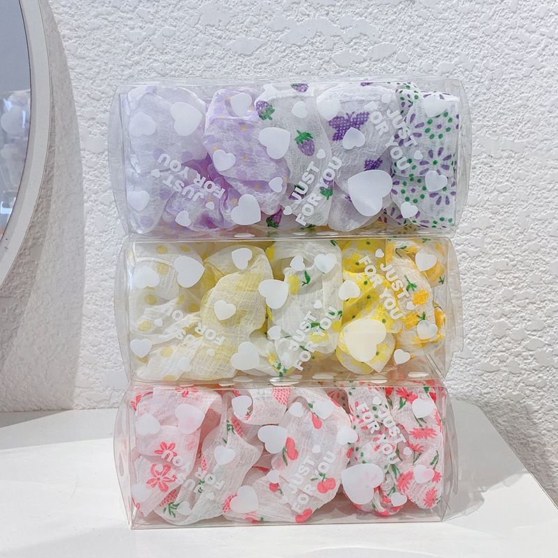 Set 5-6-7-8 dây buộc tóc, dây cột tóc vải scrunchies