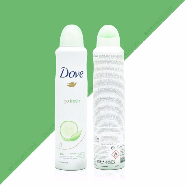 Xịt khử mùi Dove Cucumber &amp; Green Tea Scent 150ml