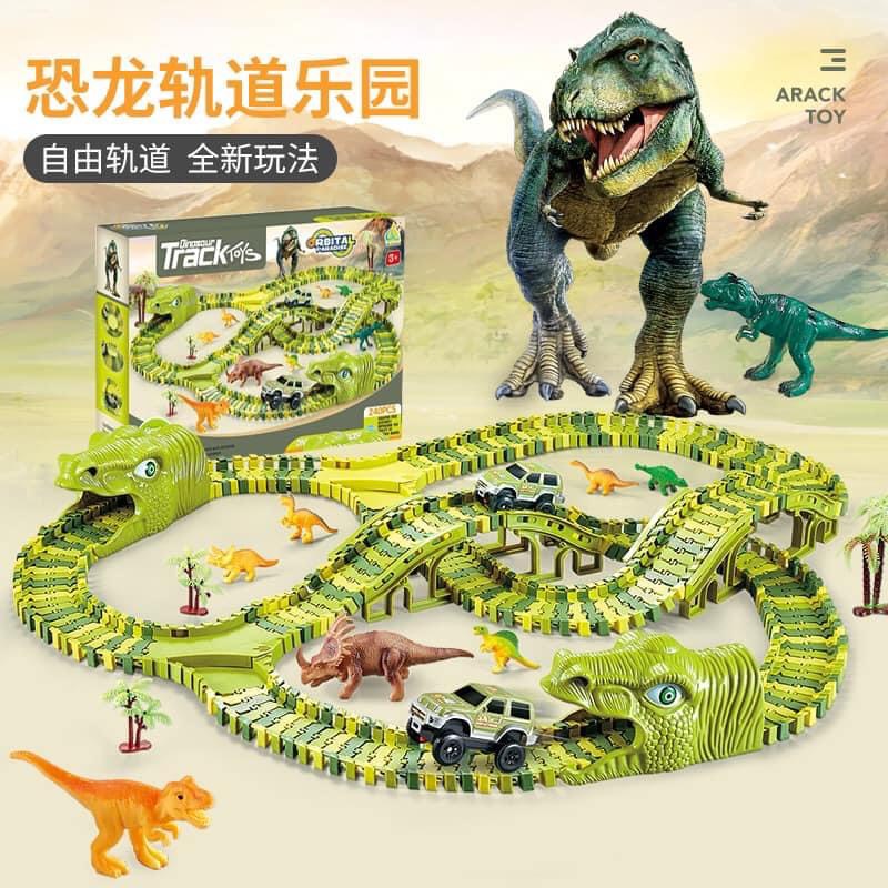 [Sẵn Hàng] Bộ lắp ráp đường đua ô tô khủng long cỡ lớn 240 Chi Tiết cho bé thoả sức sáng tạo