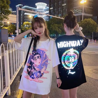 Áo phong nữ phát sáng phản chiếu fom rộng tay lỡ dài