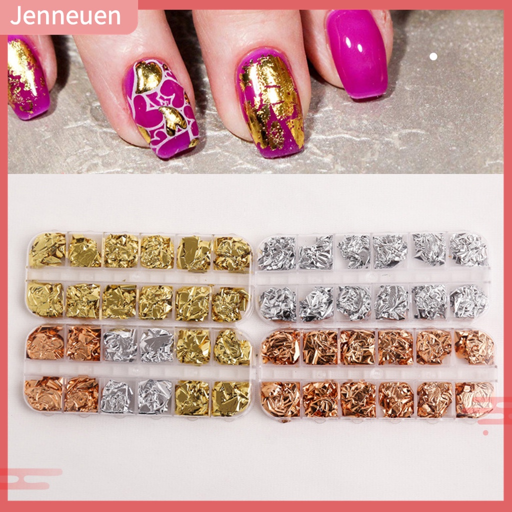 Hộp Giấy Foil 12 Ngăn Màu Sắc Đẹp Mắt Chống Phai Màu Trang Trí Móng Tay Nghệ Thuật Đa Năng Cho Nữ