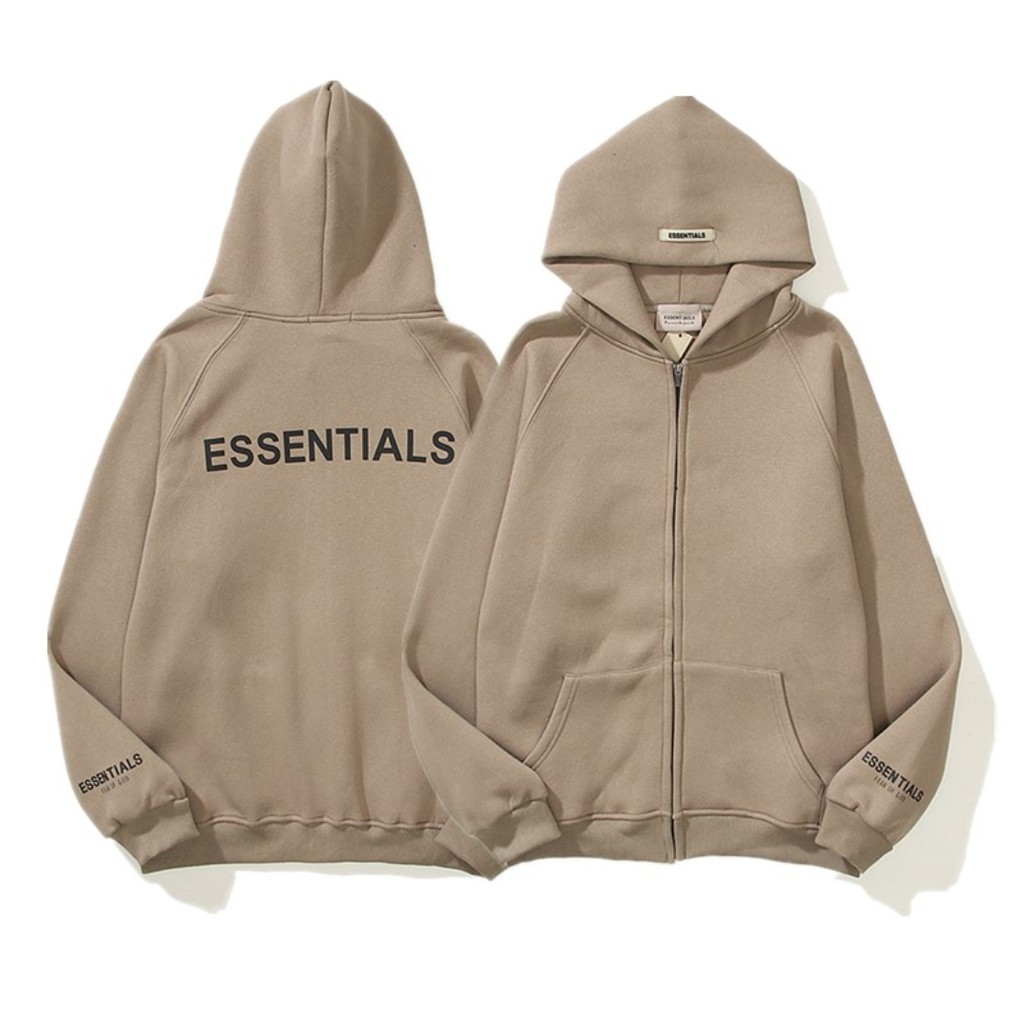Áo Khoác Nỉ ESSENTIALS Dáng Rộng ❤ Áo Hoodie FOG Khóa Kéo Nam Nữ MND