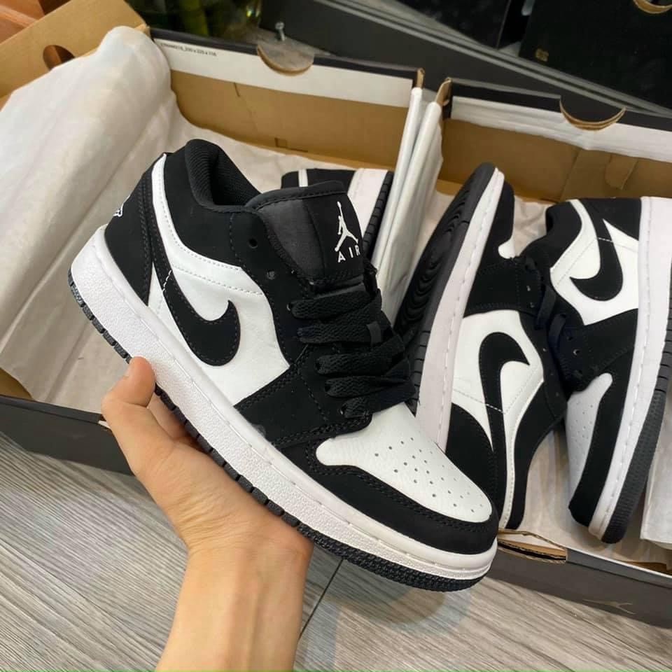 Giày Thể Thao Nam Nữ  Siêu Nhẹ Nike Jordan Cổ Thấp, JD1 Panda Đen Trắng Đế Khâu Full Box Bill | BigBuy360 - bigbuy360.vn