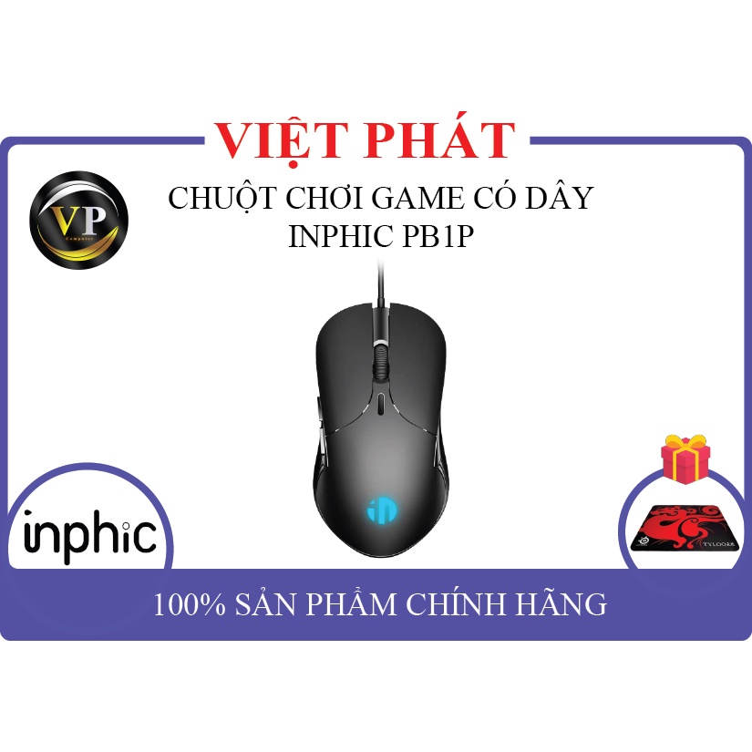 Chuột Có Dây INPHIC PB1P Dành Cho Game Thủ + KM TẤM LÓT CHUỘT