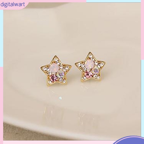 Khuyên Tai Hình Ngôi Sao Đính Đá Phong Cách Thanh Lịch Dành Cho Nữ