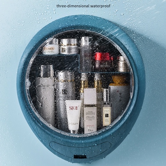 Hộp lưu trữ đồ trang điểm treo tường Hình bầu dục mỹ phẩm chống ẩm thấm nước đựng Hydrogen065