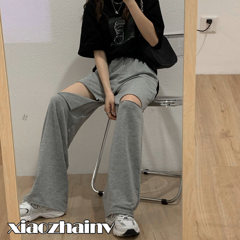 Quần dài thể thao Xiaozhainv ống rộng thời trang Hàn Quốc cá tính | BigBuy360 - bigbuy360.vn